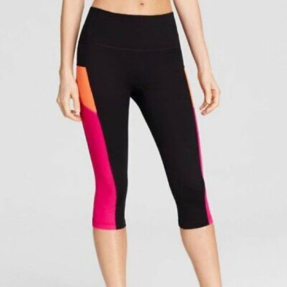 Spanx Color-Block Compression Crop Leggings Pants… - image 1